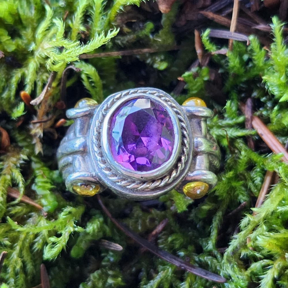 Amethyst Silver Ring Handcrafted In Thailand - image 7